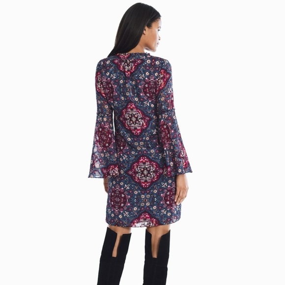 Floral Patterned Blue and Pink Dress - Picture 4 of 4